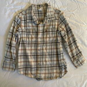 GAP Kids Plaid Shirt - Cream and Blue